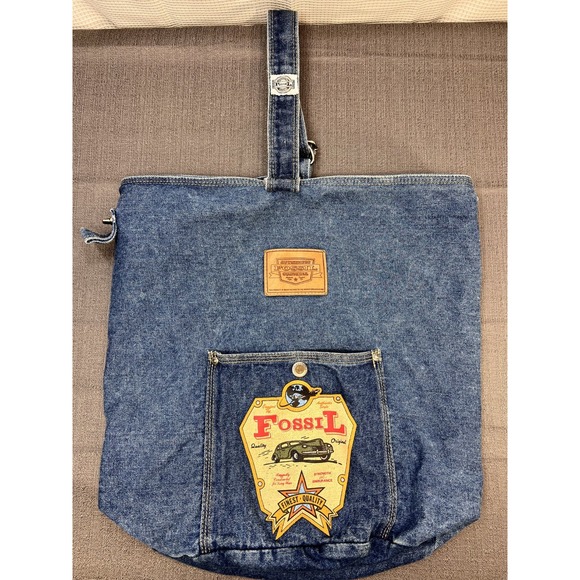 Fossil Handbags - Fossil Vintage Blue Denim Crossbody Shoulder Sling Bag Large NWOT